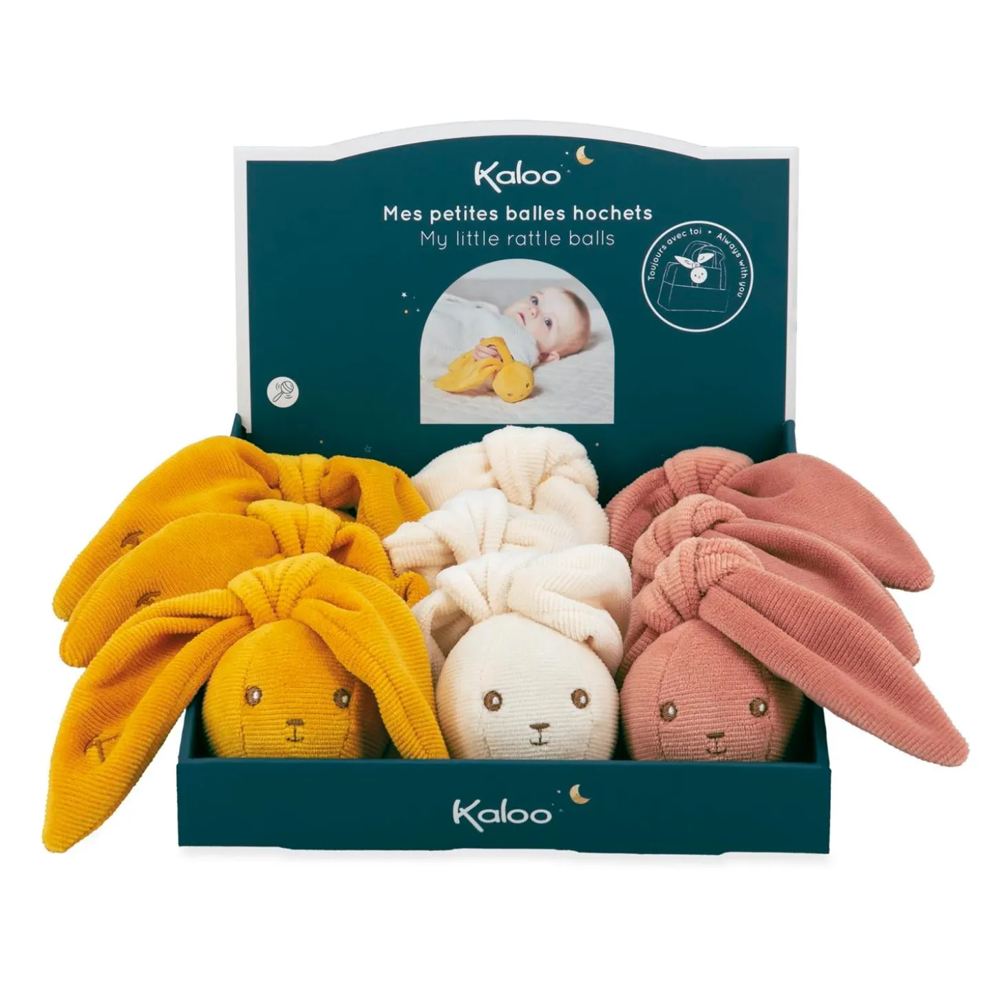 Kaloo Balle hochet lapin crème