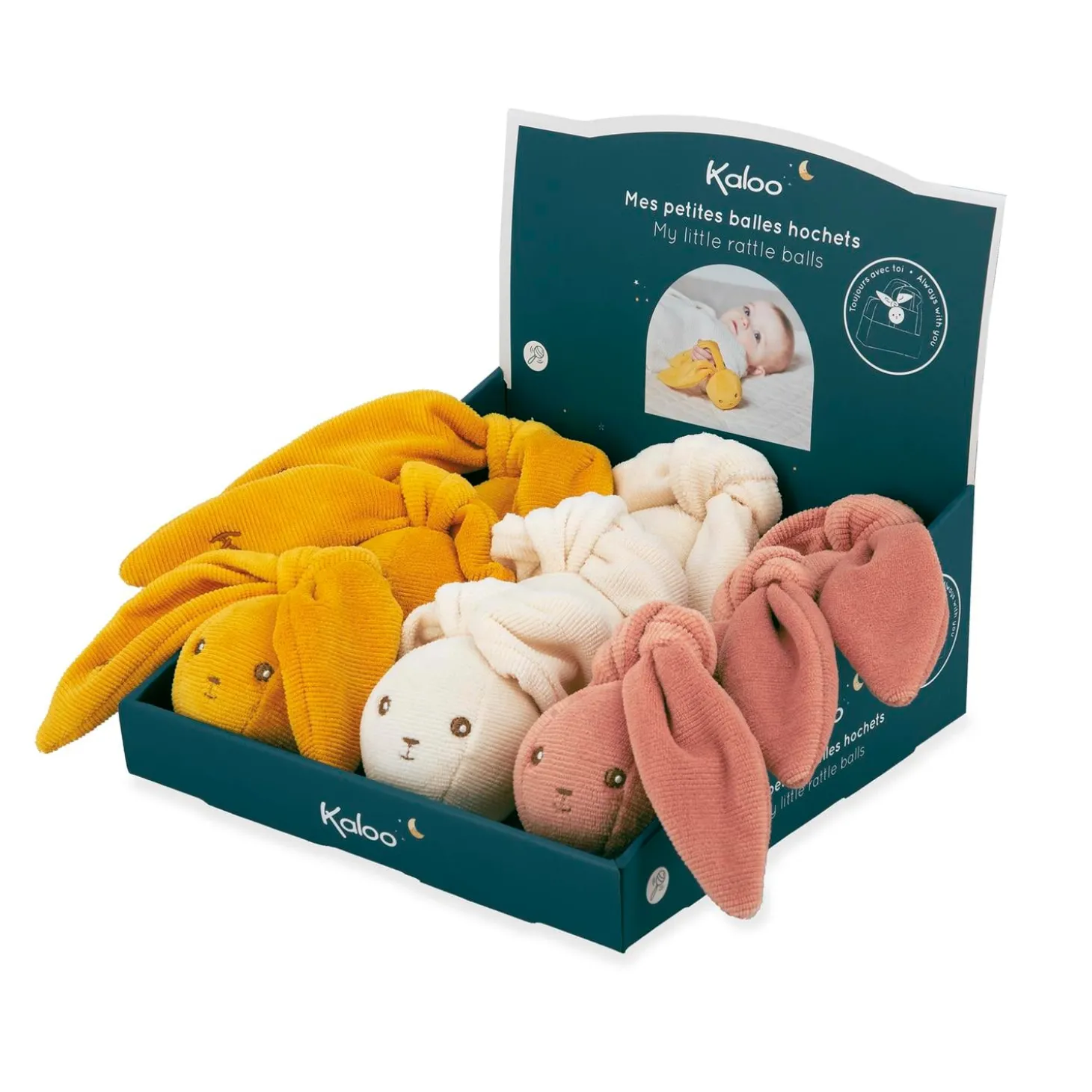 Kaloo Balle hochet lapin crème