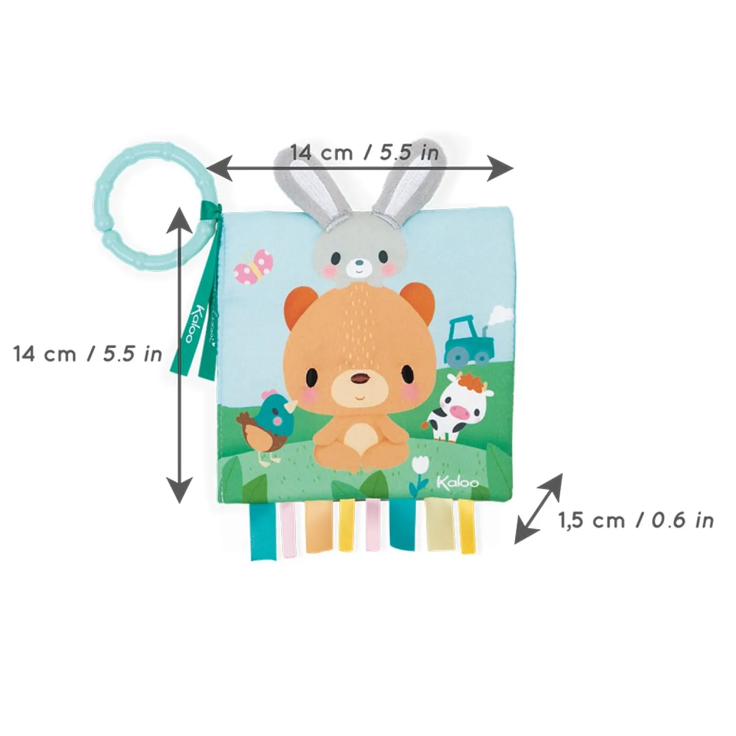 Kaloo Livre d’éveil Choo à la ferme Multicolore 14 cm