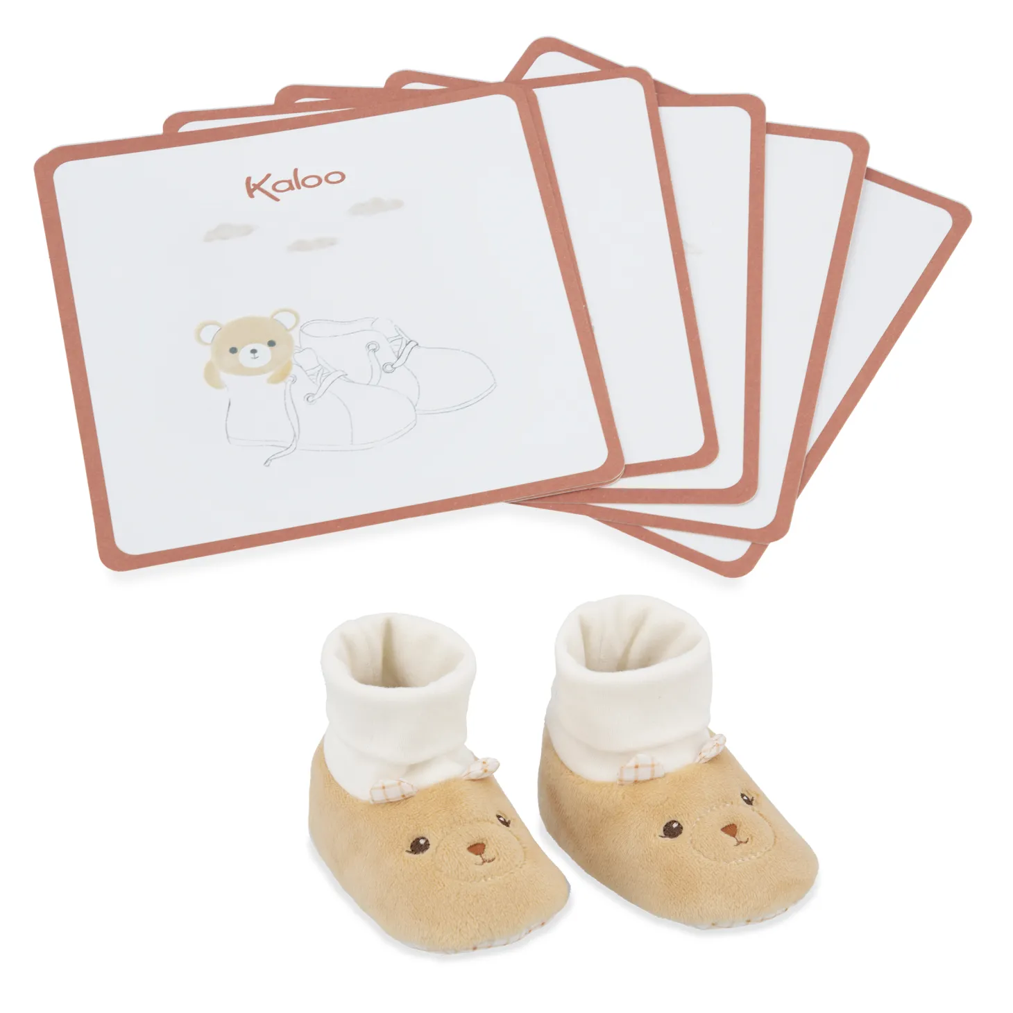 Kaloo Mon Coffret Chaussons et Cartes Marron