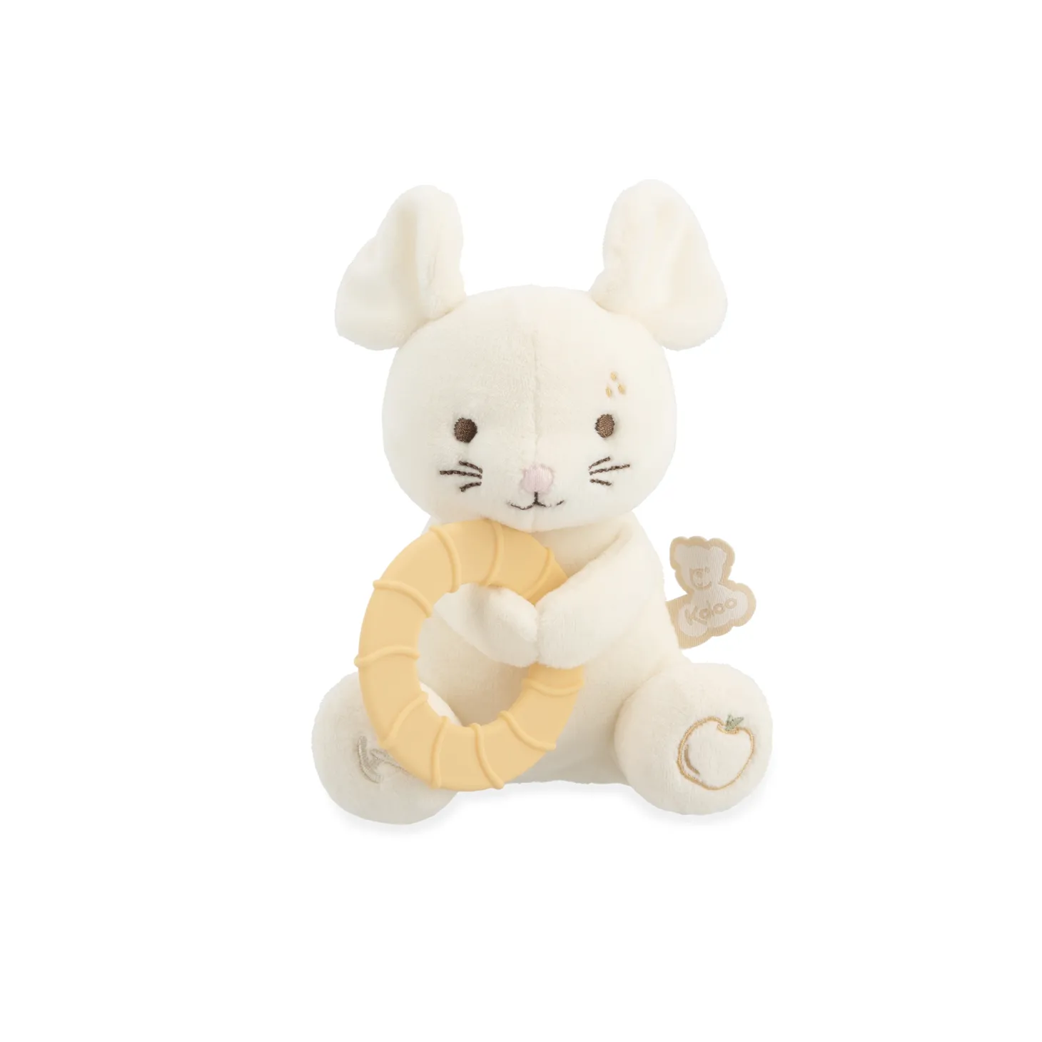 Kaloo Peluche Anneau Dentiton Souris Blanc