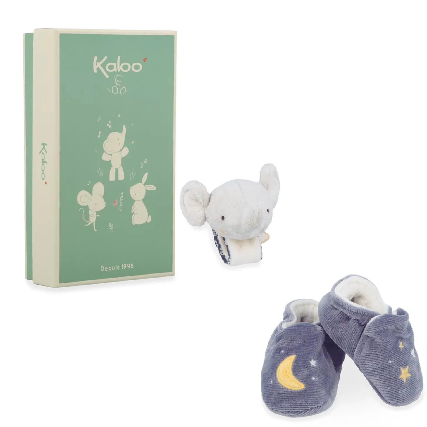 Kaloo Peluche d'activités Bracelet & Chaussons Élphant Bleu