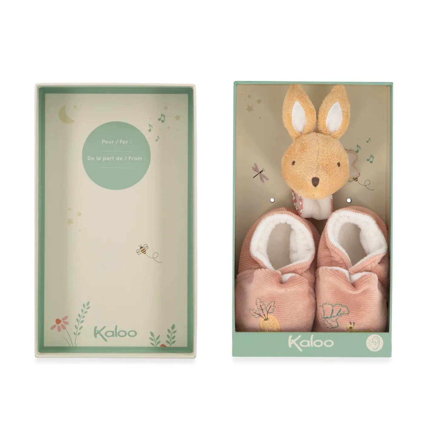 Kaloo Peluche d'activités Bracelet & Chaussons Lapin Marron