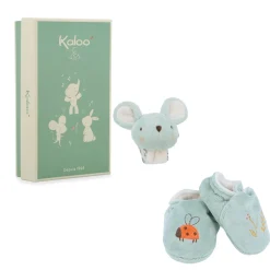 Kaloo Peluche d'activités Bracelet & Chaussons Souris Vert