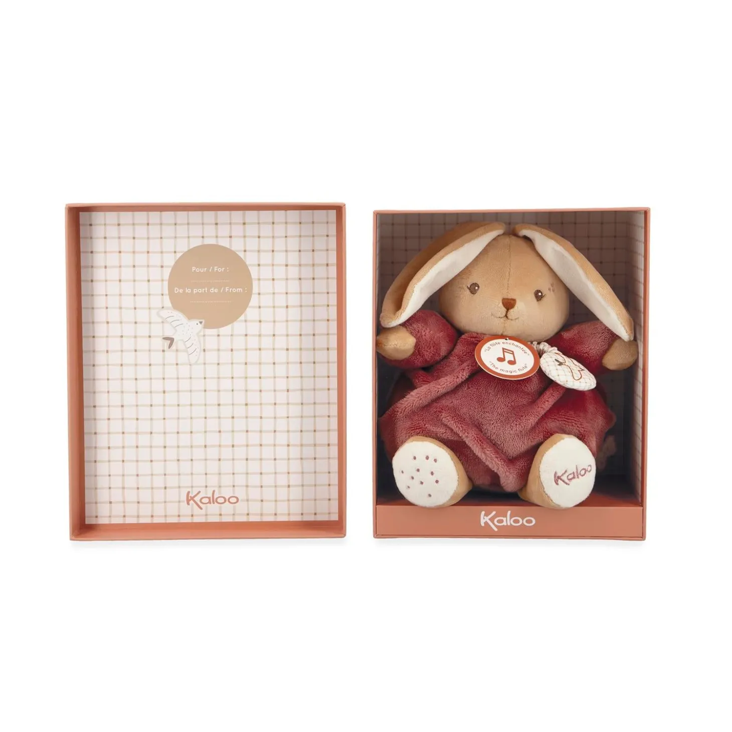 Kaloo Peluche musicale Patapouf Lapin Rouge