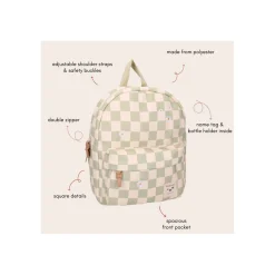 Kidzoom                    Sac à dos enfant pâquerettes    Beige/ Vert