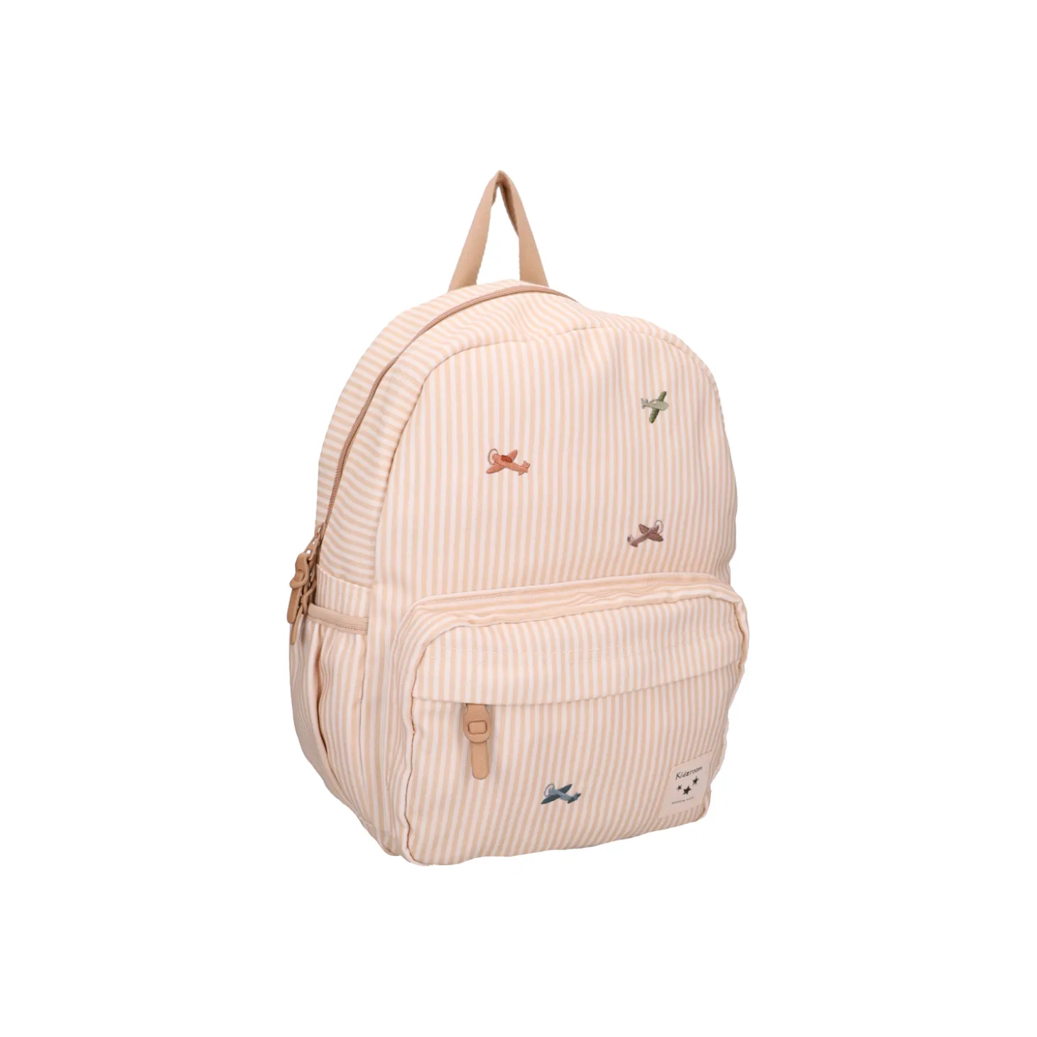 Kidzoom Sac à dos enfant rayures avions Beige