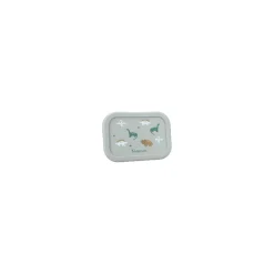Kidzroom Boîte repas 3 compartiments en silicone Dino Vert