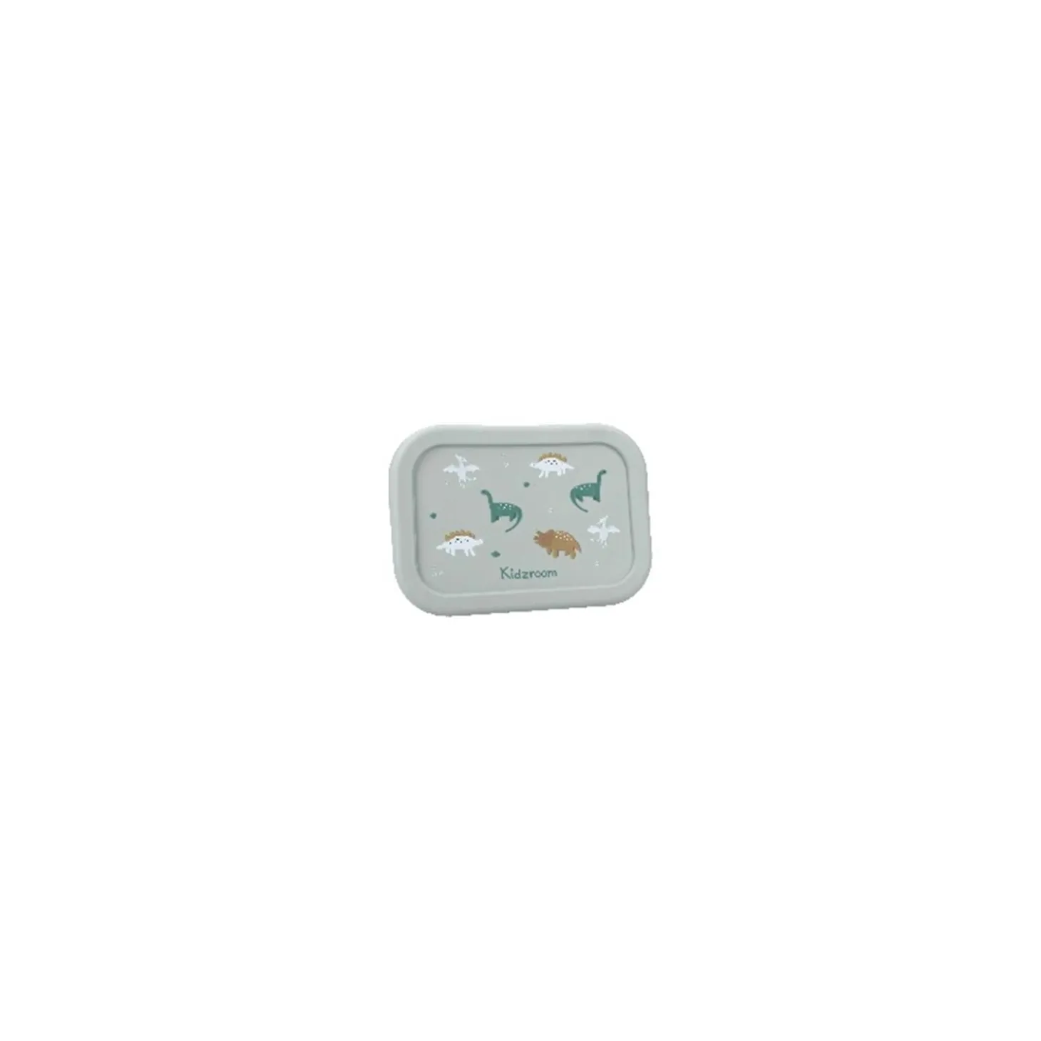 Kidzroom Boîte repas 3 compartiments en silicone Dino Vert