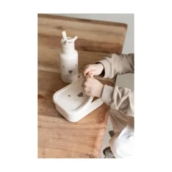 Kidzroom Boîte repas 3 compartiments en silicone Ourson Sable