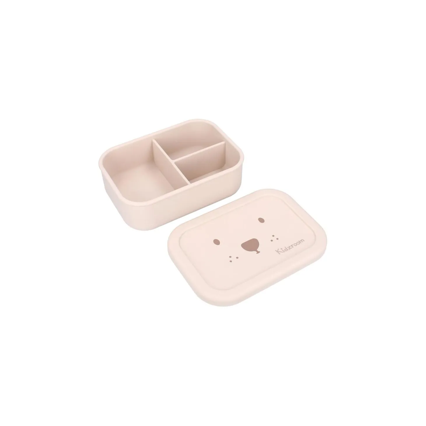 Kidzroom Boîte repas 3 compartiments en silicone Ourson Sable