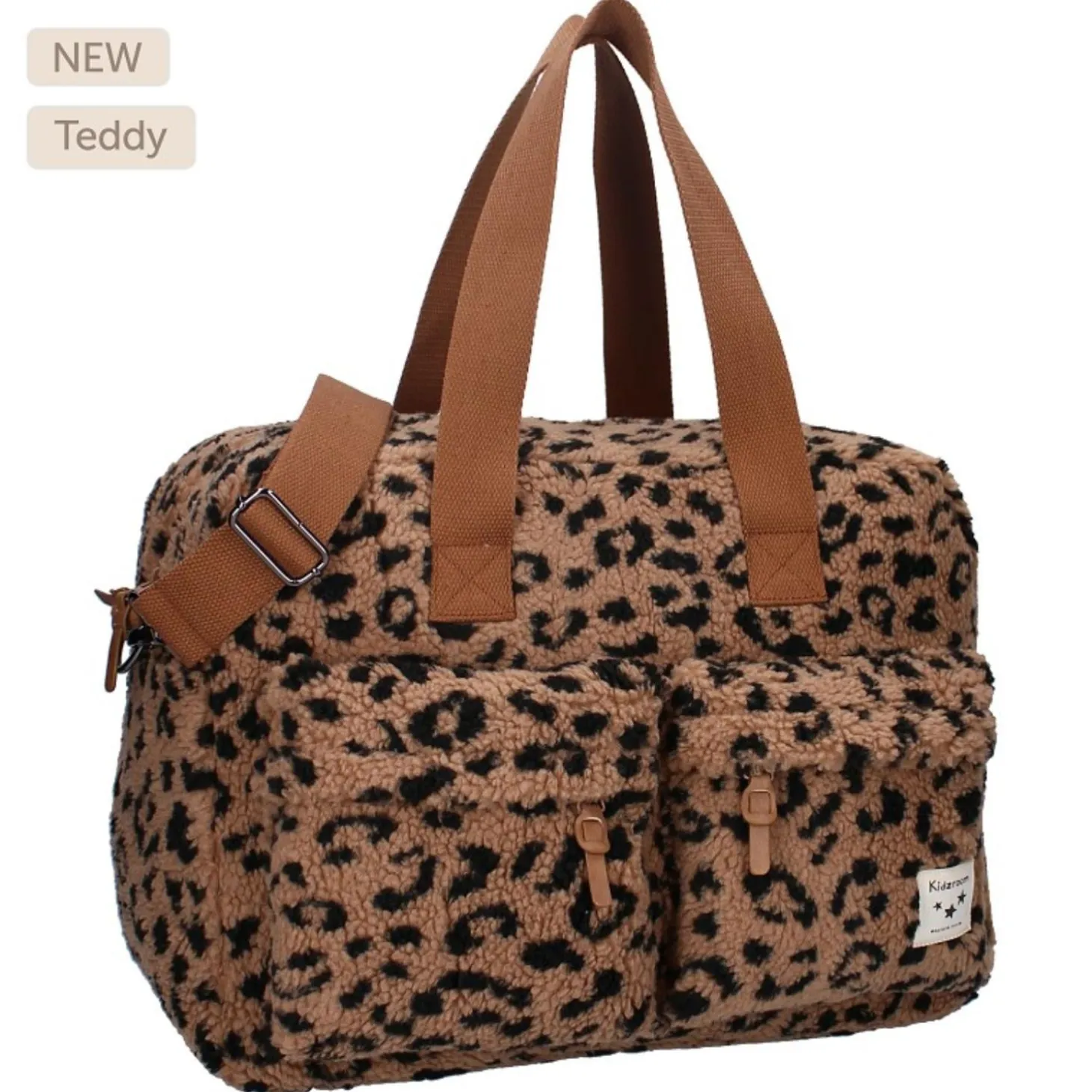 Kidzroom Sac à langer sherpa léopard Caramel