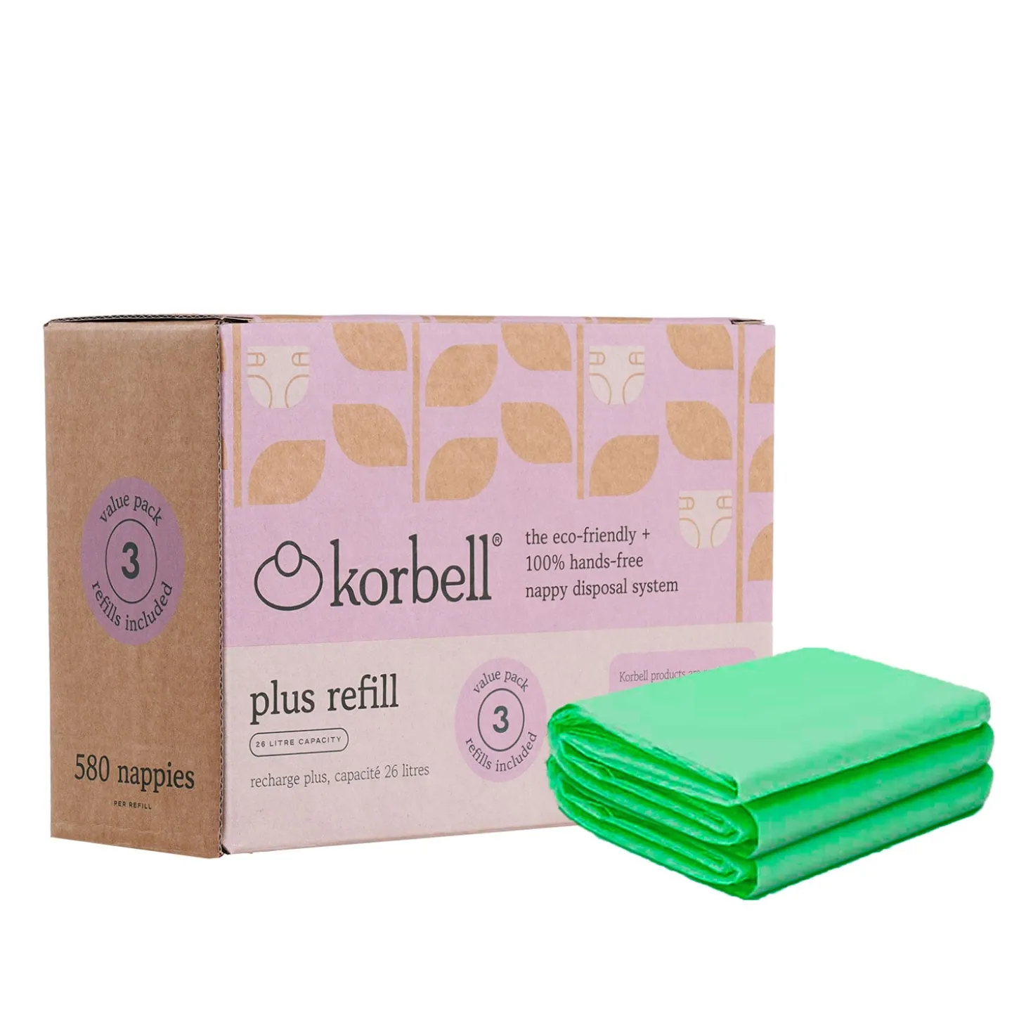 Korbell Pack de 3 recharges Plus Bleu 26 l