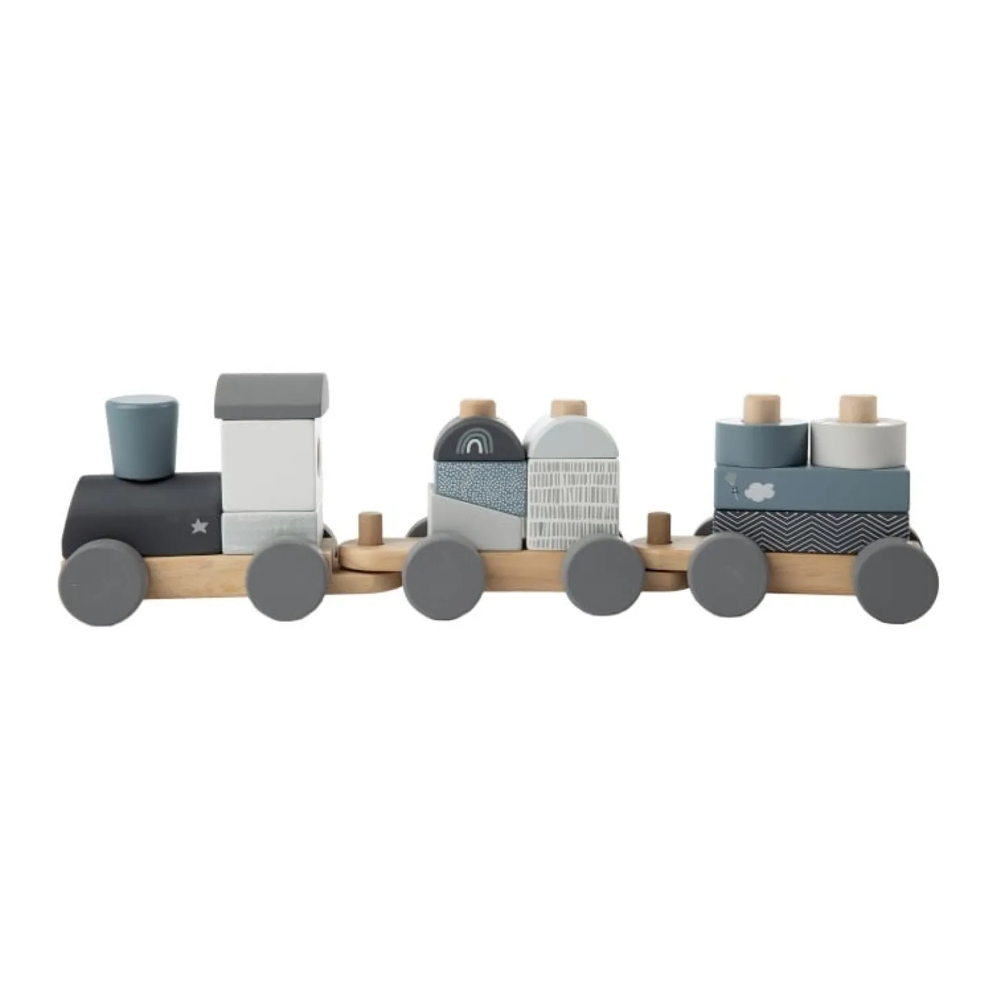 Label Label Train en bois Bleu