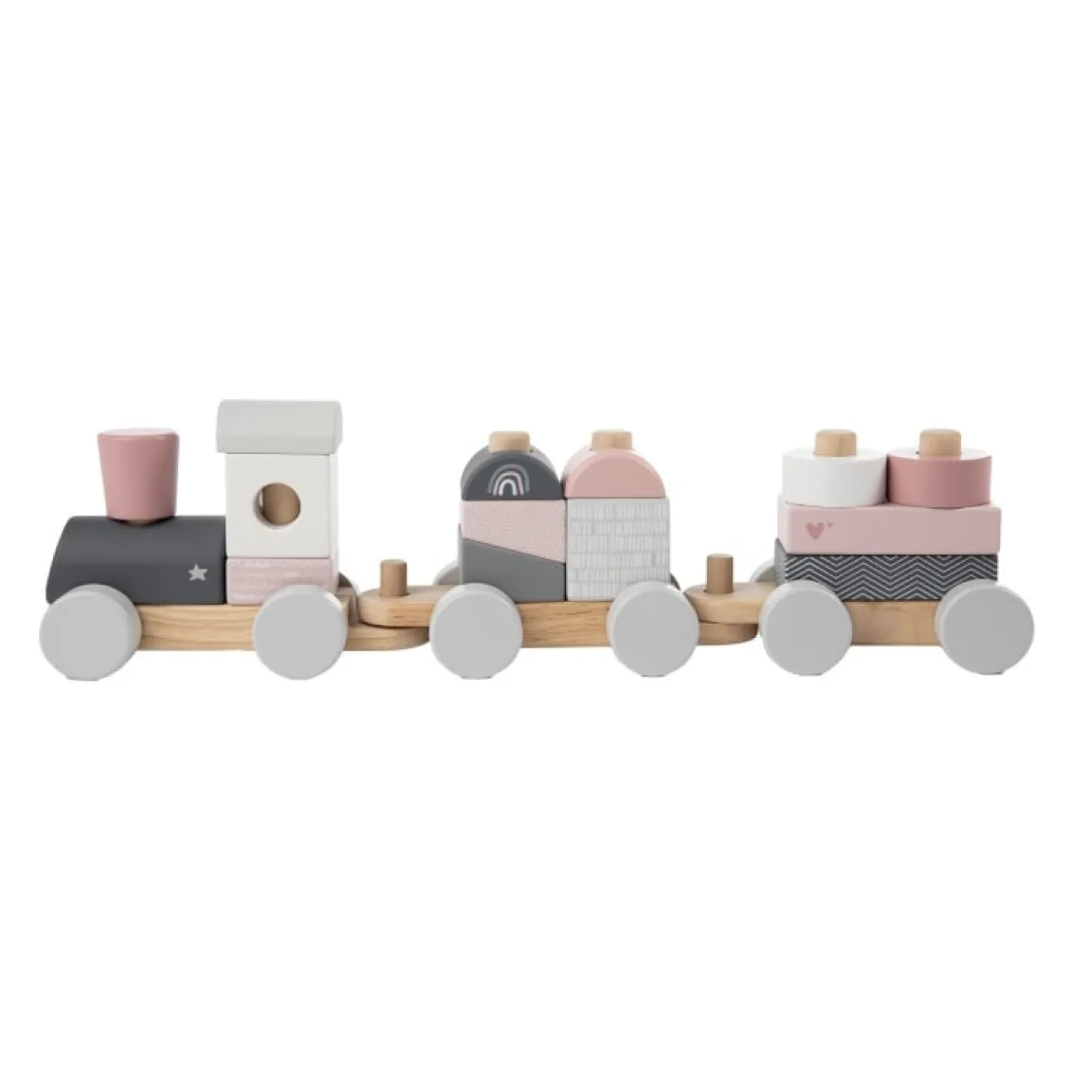 Label Label Train en bois Rose