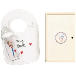 Le biberon Français Coffret biberon + bavoir My Love