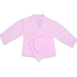Les Chatounets                    Brassière + Bonnet + Chaussons Flora    Rose