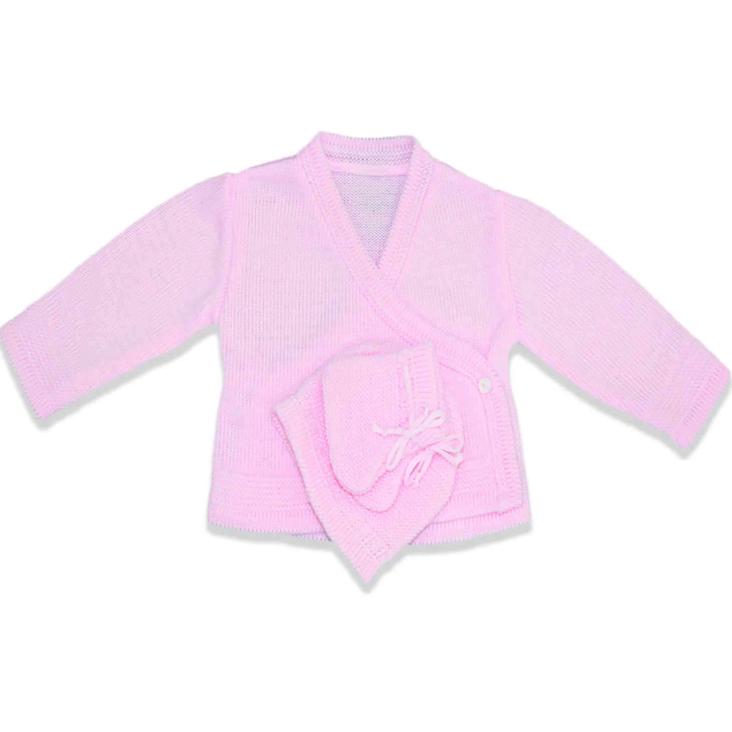 Les Chatounets Brassière + Bonnet + Chaussons Flora Rose