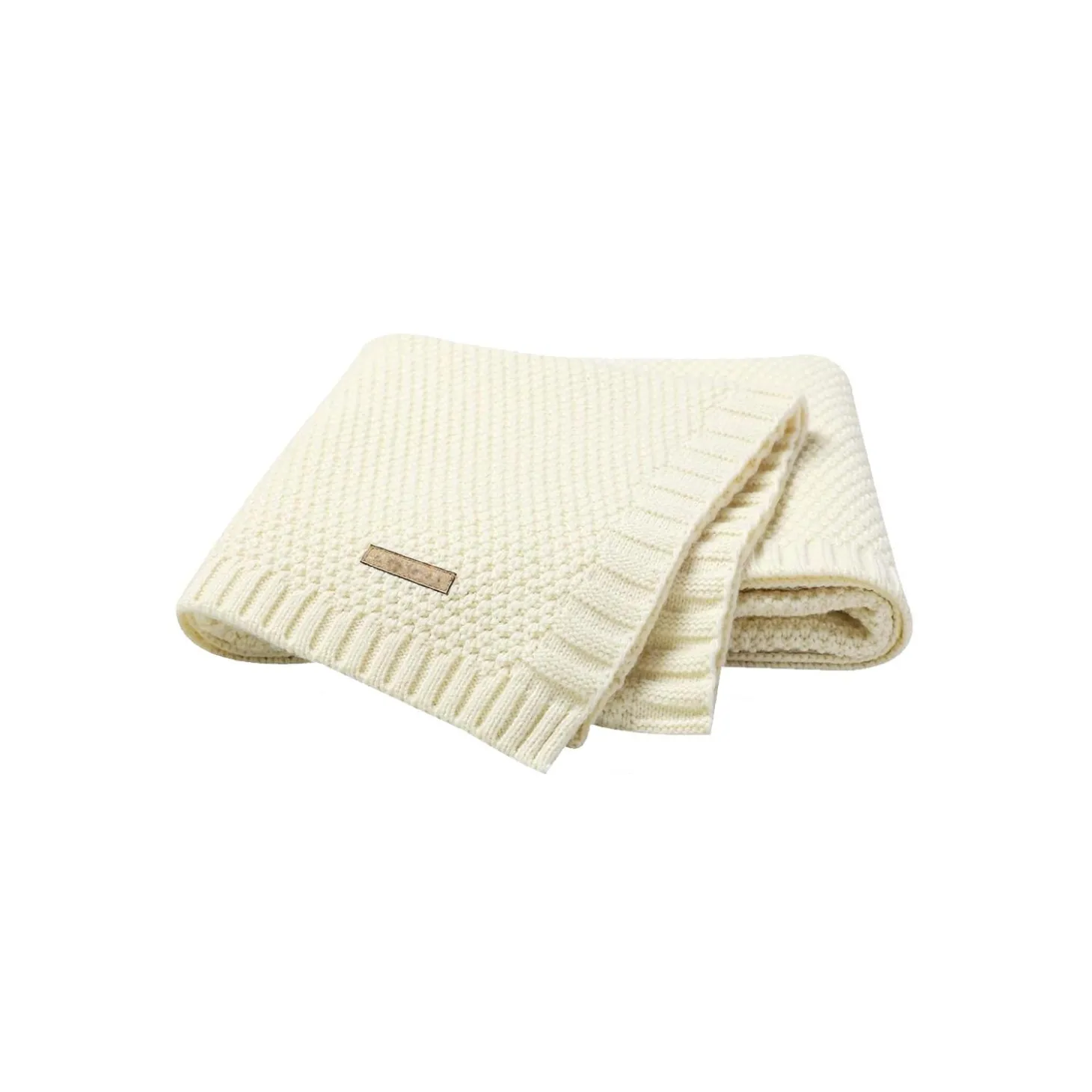Les Chatounets Couverture tricot Ecru