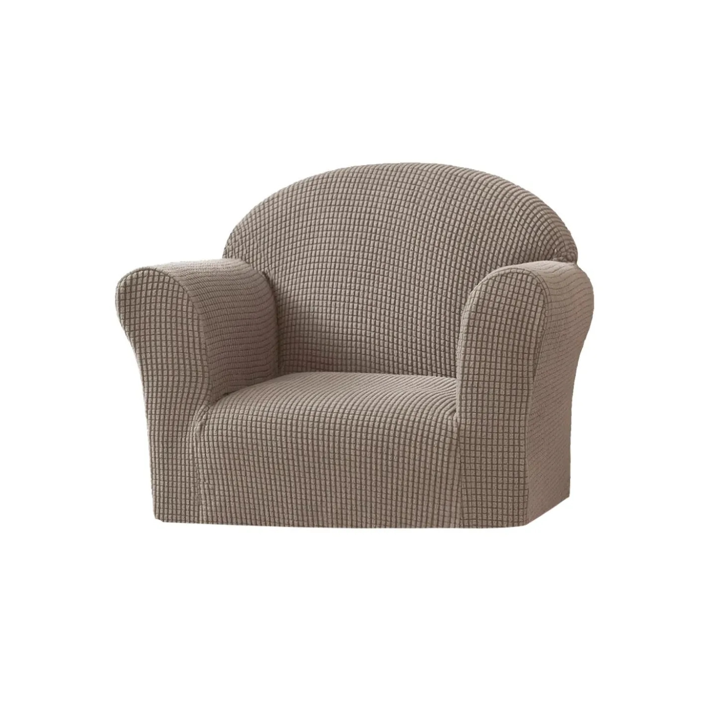 Les Chatounets Fauteuil club uni gaufré Taupe