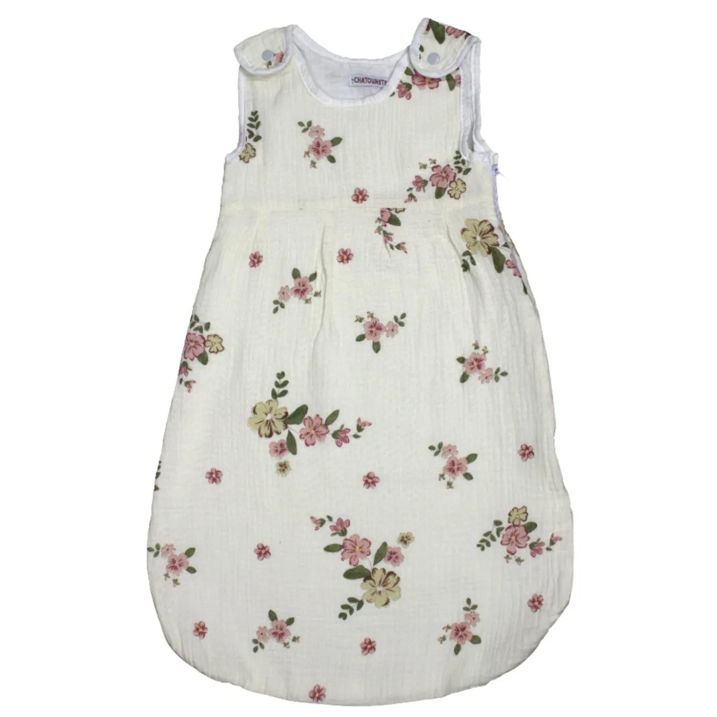 Les Chatounets Gigoteuse naissance mousseline All Over Fleurs 0-6 mois