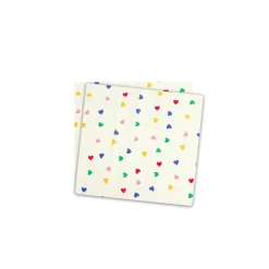 Les Chatounets                    Lot de 2 Langes All-over    Cœur Ecru/Multicolore            72x72 cm