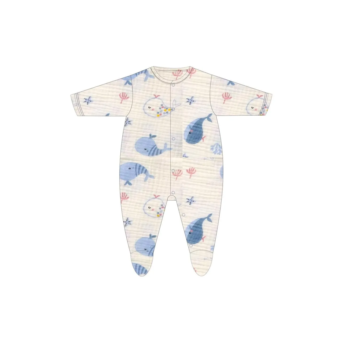 Les Chatounets Pyjama coton Baleine Multicolore