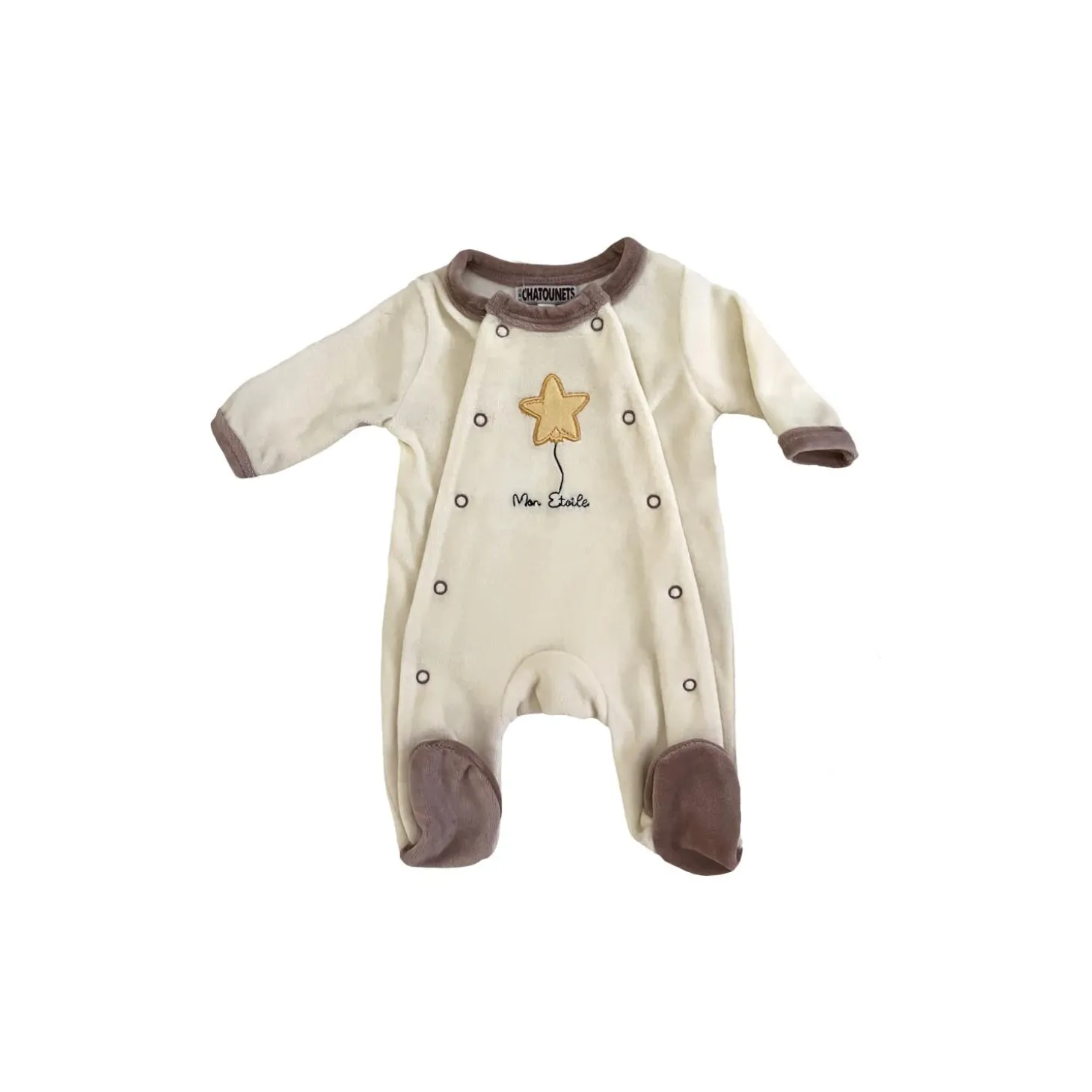 Les Chatounets Pyjama Dors-Bien Petite Etoile Ecru