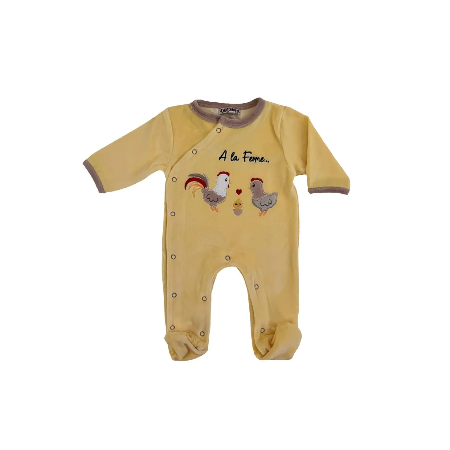 Les Chatounets Pyjama Dors-Bien 12 mois La Vie à La Ferme Jaune 12 mois