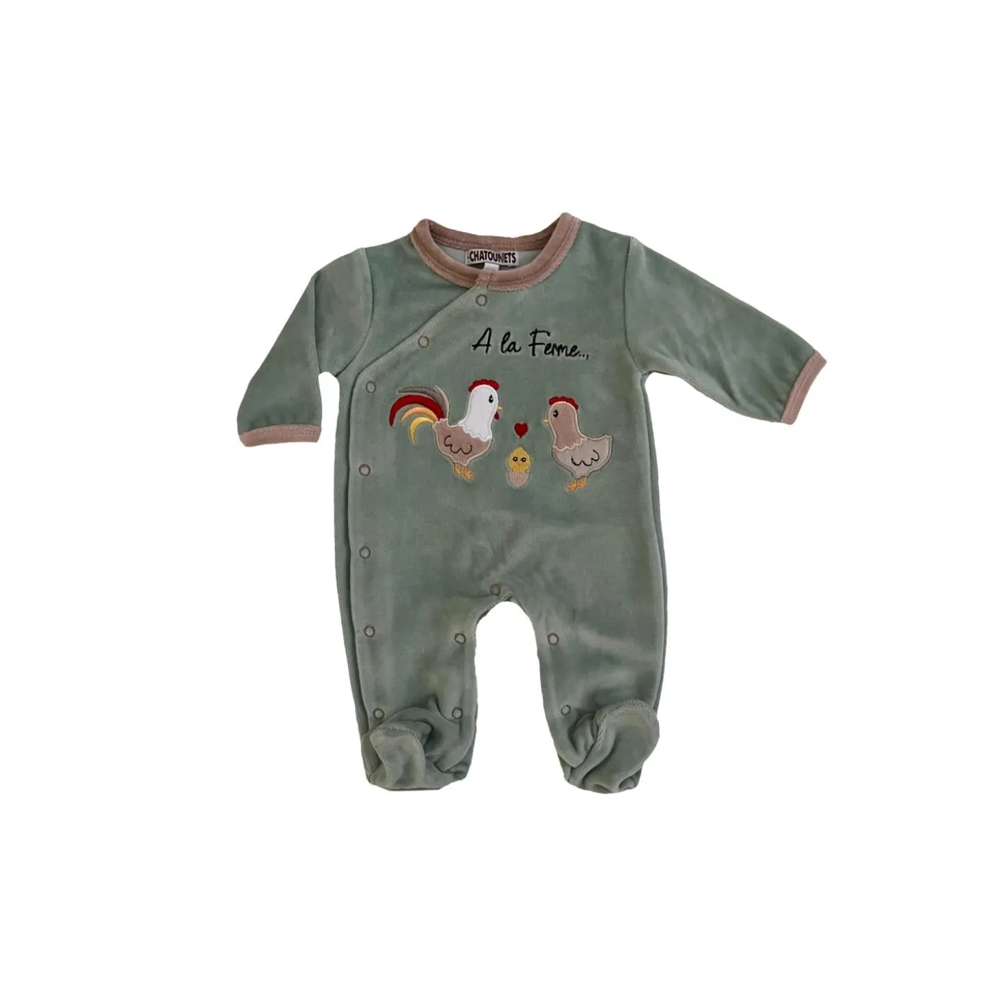 Les Chatounets Pyjama Dors-Bien 12 mois La Vie à La Ferme Vert 12 mois