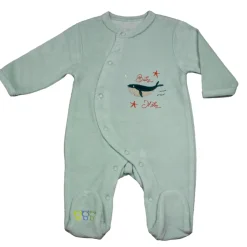 Les Chatounets                    Pyjama en velours Pieuve    Vert            0 mois