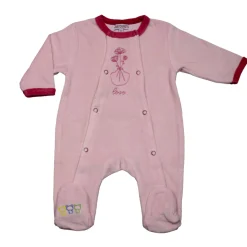 Les Chatounets                    Pyjama en velours Pieuve    Rose