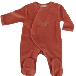 Les Chatounets                    Pyjama en velours Pieuve    Moutarde/Taupe/Framboise/Terracotta/Marine            0-3 mois