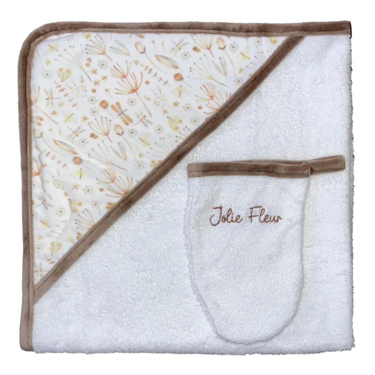 Les Chatounets Sortie de bain Skateboard Blanc/Taupe