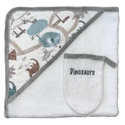 Les Chatounets                    Sortie de bain Skateboard    Blanc/Gris