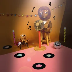 Les Déglingos Peluche avec bébé Ptipotos Lion Papa/Bébé Cassonade Cassonade