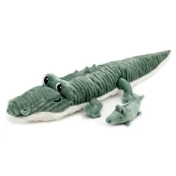 Les Déglingos Peluche avec Bébé Ptipotos crocodile Maman/Bébé Vert