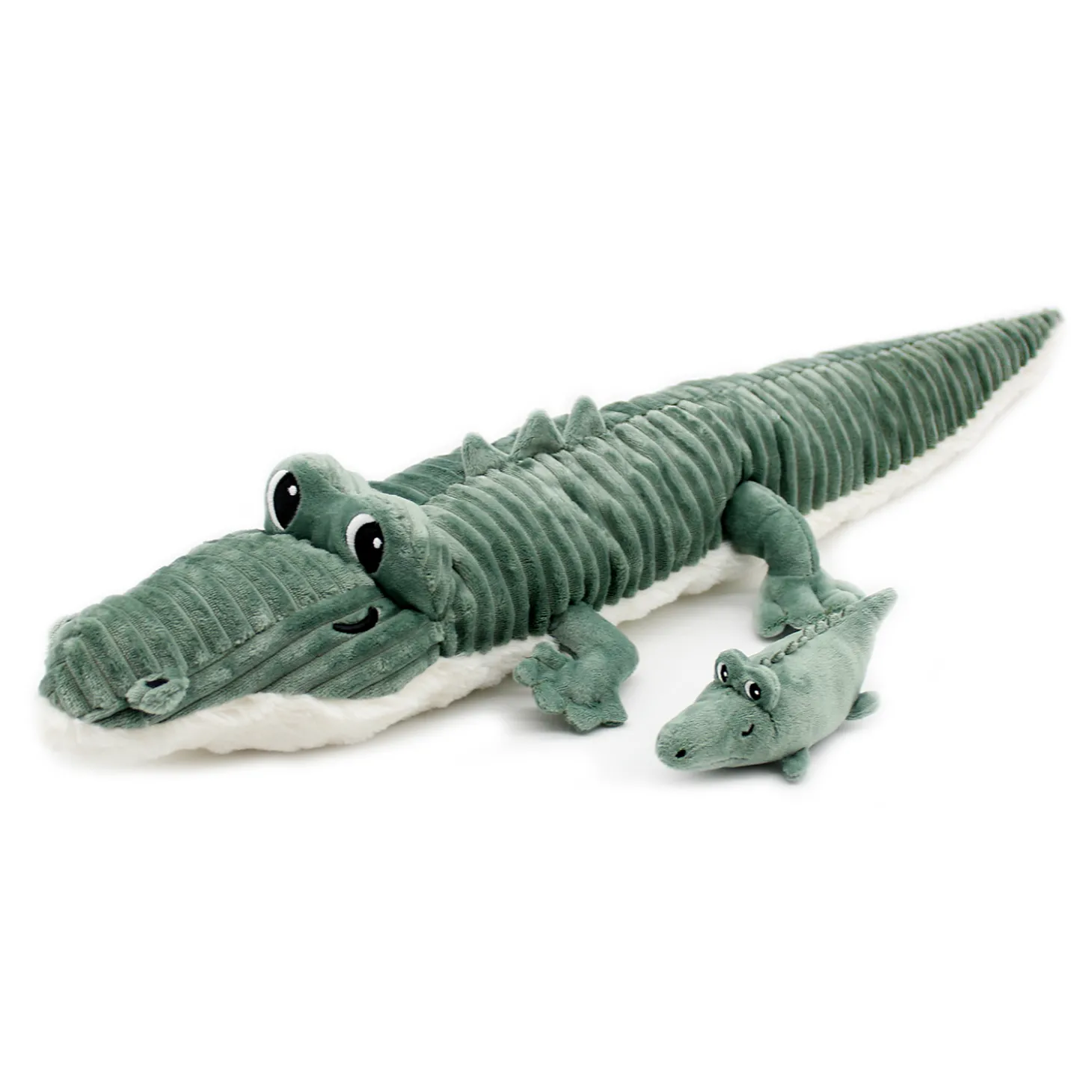 Les Déglingos Peluche avec Bébé Ptipotos crocodile Maman/Bébé Vert