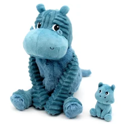 Les Déglingos Peluche avec bébé Ptipotos Hippo Maman/Bébé Bleu