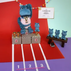 Les Déglingos                    Peluche avec bébé Ptipotos Hippo Maman/Bébé    Bleu