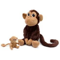 Les Déglingos Peluche bébé Ptipotos Singe Maman/Bébé Chocolat
