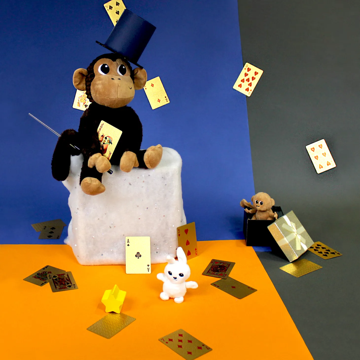 Les Déglingos Peluche bébé Ptipotos Singe Maman/Bébé Chocolat