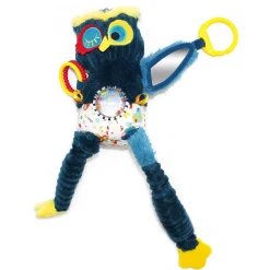 Les Déglingos Peluche d'activités nomade Astros le hibou Bleu