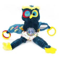 Les Déglingos Peluche d'activités nomade Astros le hibou Bleu