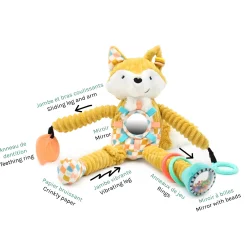 Les Déglingos                    Peluche d'activités Nomade Cyranos Le Renard    Moutarde