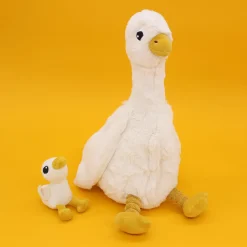 Les Déglingos Peluche Ptipotos Oie Maman/Bebe Blanc