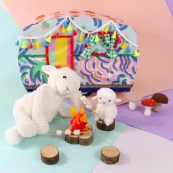 Les Déglingos Peluche Ptipotos Mouton Maman/Bebe Blanc