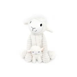 Les Déglingos Peluche Ptipotos Mouton Maman/Bebe Blanc