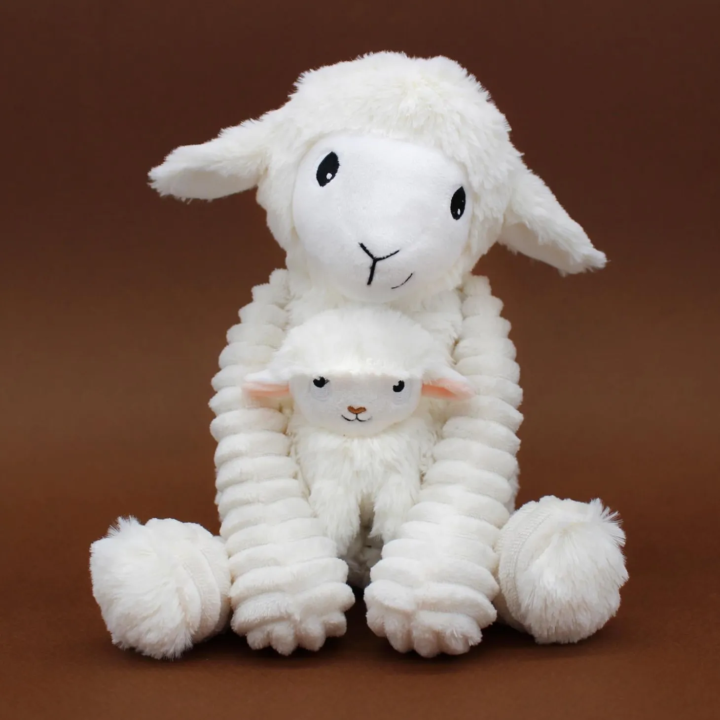 Les Déglingos Peluche Ptipotos Mouton Maman/Bebe Blanc