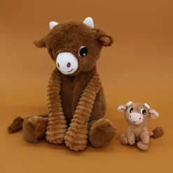 Les Déglingos Peluche Ptipotos Vache Maman/Bebe Cassonade